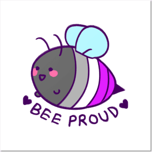 BEE proud: asexual flag Posters and Art